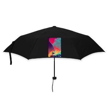 Surfer girl girl woman surfboard waves sea - Umbrella (small) - black - Front