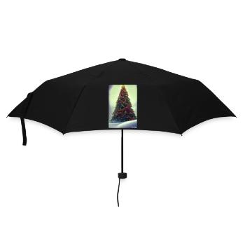 Weinachten Weihnachtsbaum weihnachtlich Winter - Regenschirm (klein) - Schwarz - Vorne