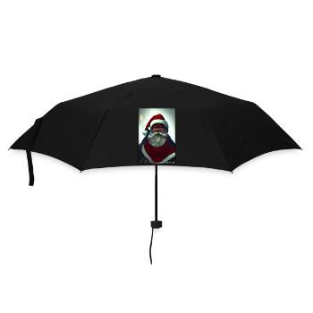 Santa Claus Christmas Future Cyber Neon Punk - Umbrella (small) - black - Front