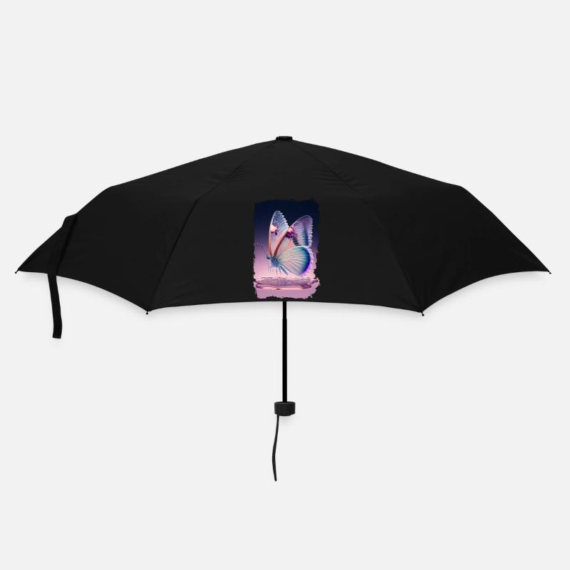 Schmelzender Schmetterling - Regenschirm (klein) - Schwarz