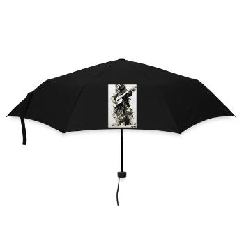 Lion Guitar Wildlife Musician Big Cat Zoo Nature - Umbrella (small) - black - Front