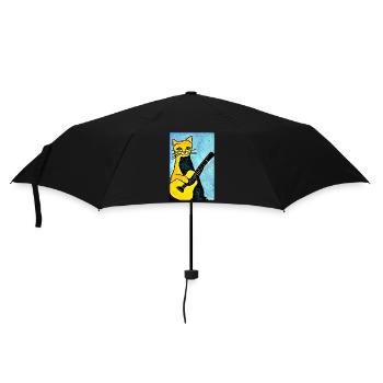 Cat Guitar Pet Musician Cat Friend - Umbrella (small) - black - Front