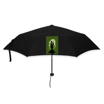 Zombie Illustration Minimalistisches Design - Regenschirm (klein) - Schwarz - Vorne