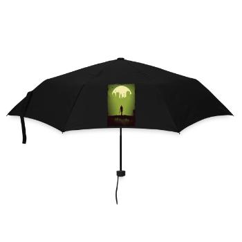 Zombie Illustration Minimalistisches Design - Regenschirm (klein) - Schwarz - Vorne