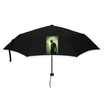 Zombie Illustration Minimalistisches Design - Regenschirm (klein) - Schwarz - Vorne