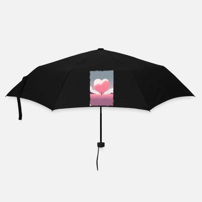 Amour Illustration Design Minimaliste - Parapluie standard - noir