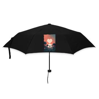 Amour Illustration Design Minimaliste - Parapluie standard - noir - Devant