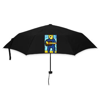Bear Guitar Wildlife Musician Forest Animal Zoo Animal - Umbrella (small) - black - Front