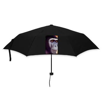 Monkey Wildlife Monkey Head Wildlife Zoo Safari Animals - Umbrella (small) - black - Front
