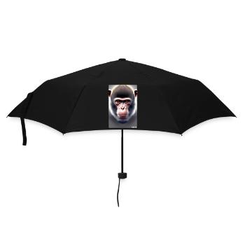 Monkey Wildlife Monkey Head Wildlife Zoo Safari Animals - Umbrella (small) - black - Front
