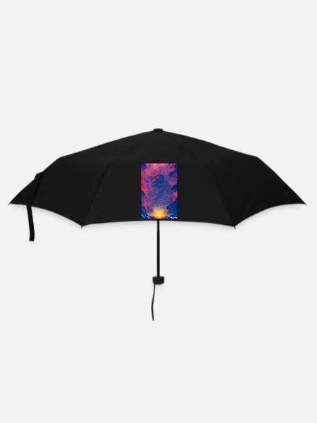 Sunset Sunset Sun Sky Nature Summer - Umbrella (small) - black