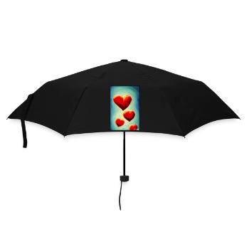 Liebe Herz Valentinstag Liebespaar Romantisch - Regenschirm (klein) - Schwarz - Vorne