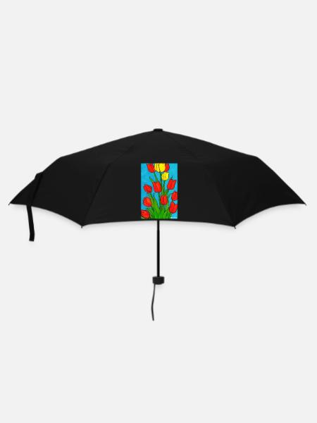 Tulip Lily Family Flower Spring Meadow Green - Umbrella (small) - black