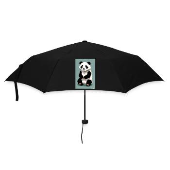 Panda Polygon Wild Panda Bear Wild Zoo Animal - Umbrella (small) - black - Front