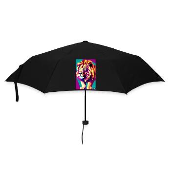 Leo Polygon Rainbow Colorful Wilderness Wildlife - Umbrella (small) - black - Front