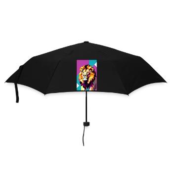 Leo Polygon Rainbow Colorful Wilderness Wildlife - Umbrella (small) - black - Front