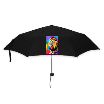 Leo Polygon Rainbow Colorful Wilderness Wildlife - Umbrella (small) - black - Front