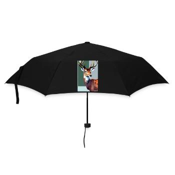 Cerf Polygone Faune sauvage Forêt Nature Bois - Parapluie standard - noir - Devant