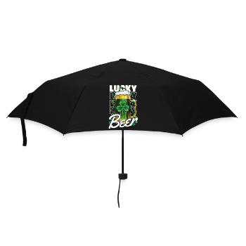 Lucky Beer - St. Patrick's Day - Regenschirm (klein) - Schwarz - Vorne