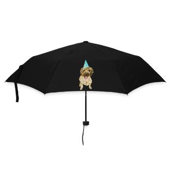 Goldendoodle Golden Retriever Doodle Geburtstag - Regenschirm (klein) - Schwarz - Vorne