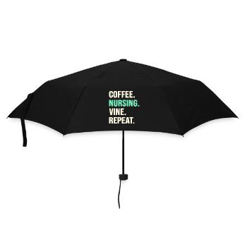 Krankenschwester Frühschicht-Kaffee OP Pflege - Regenschirm (klein) - Schwarz - Vorne