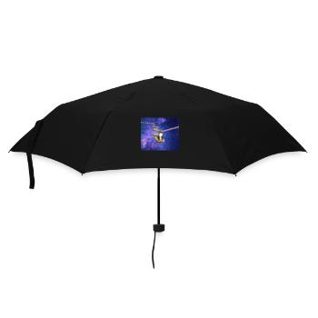 Cute tabby cat in outer space - Umbrella (small) - black - Front