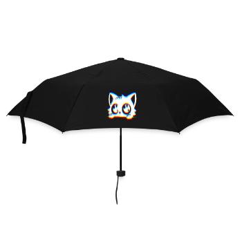 EDM Cat Glitch Style - Umbrella (small) - black - Front