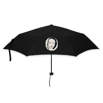 Woman portrait in a minimalist design - Umbrella (small) - black - Front