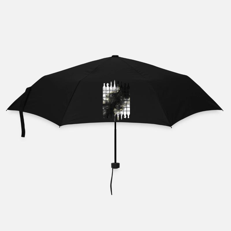 SCHACH SCHACHBRETT SCHACHFIGUREN - Regenschirm (klein) - Schwarz