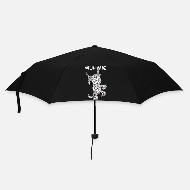 MUHmie I Kuh Mumie Wortspiel - Regenschirm (klein) - Schwarz