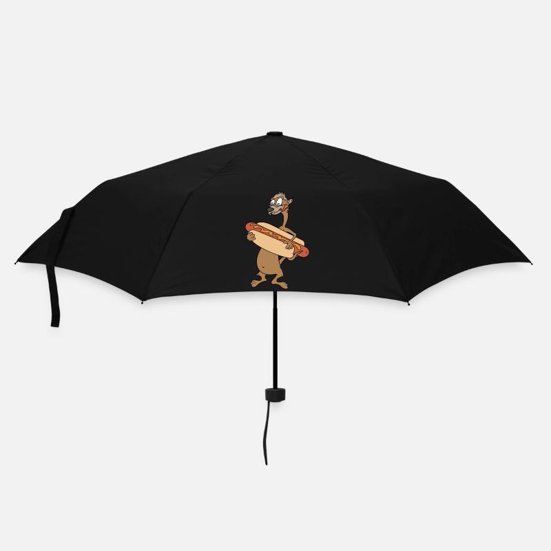 Wurst-Snack - Regenschirm (klein) - Schwarz