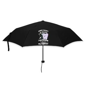 Zahnarzt Dentist Zahnbürste Kinder Baby Geschenk - Regenschirm (klein) - Schwarz - Vorne
