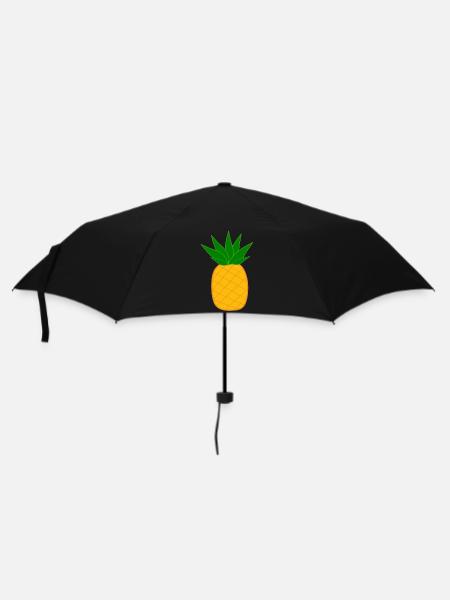 Ananas minimal Geschenk  - Regenschirm (klein) - Schwarz
