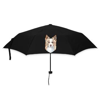 Border Collie Hund Hundebesitzer Hundeliebhaber - Regenschirm (klein) - Schwarz - Vorne