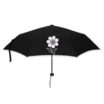 Smiling flower - Umbrella (small) - black - Front