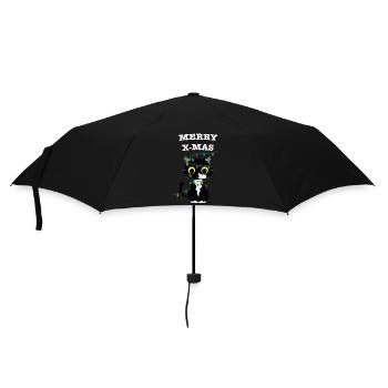 Frohe Weihnachten - Regenschirm (klein) - Schwarz - Vorne