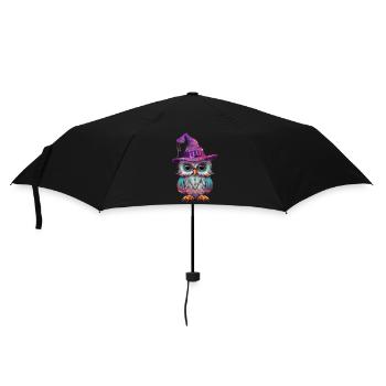 Sorcière hibou avec chapeau - Parapluie standard - noir - Devant