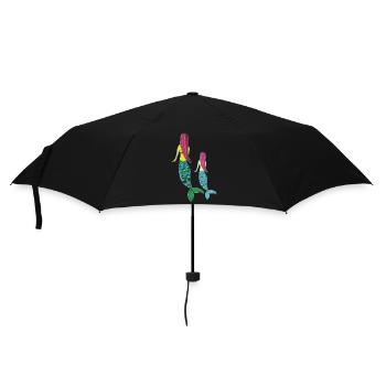 meerjungrau mutter tochter - Regenschirm (klein) - Schwarz - Vorne