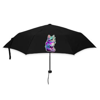 Little kitten Neon lighting - cute cat - Umbrella (small) - black - Front