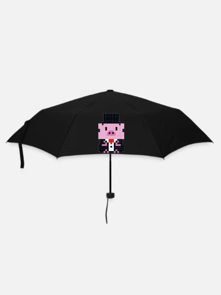A little pig in a pixelated suit - Umbrella (small) - black