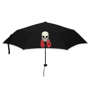 Totenkopf Boxer Boxhandschuhe Boxen - Regenschirm (klein) - Schwarz - Vorne