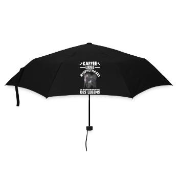 Hund Kaffee Whippet - Regenschirm (klein) - Schwarz - Vorne