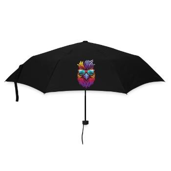 Hahn Kopf Porträt Cool - Regenschirm (klein) - Schwarz - Vorne