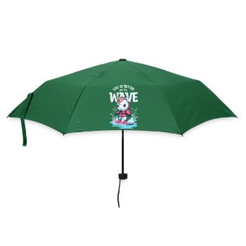 Wakeboard Einhorn - Regenschirm (klein) - Flaschengrün - Vorne
