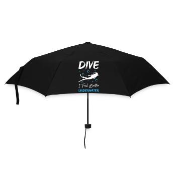 Dive I Feel Better Underwater - Regenschirm (klein) - Schwarz - Vorne