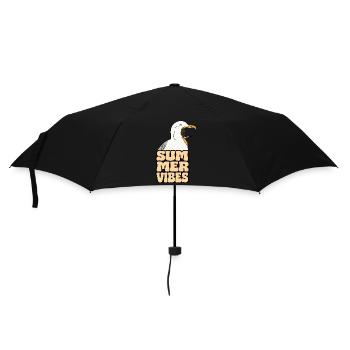 Seagull Crazy Summer Vibes - Umbrella (small) - black - Front