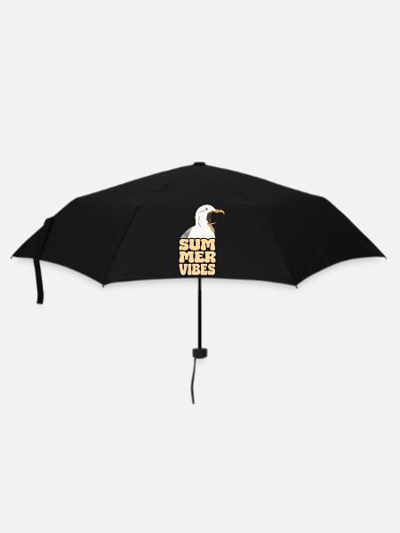 Seagull Crazy Summer Vibes - Regenschirm (klein) - Schwarz