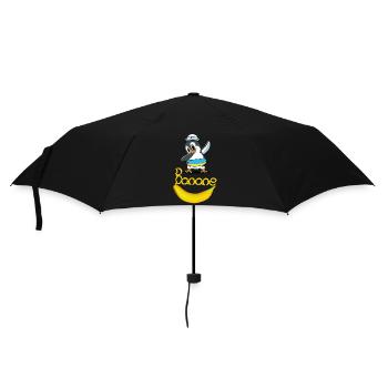 Pinguin Banane Seemann maritim Kind - Regenschirm (klein) - Schwarz - Vorne