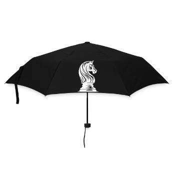 Chess Piece Horse Knight Chess Horse Drawing - Umbrella (small) - black - Front