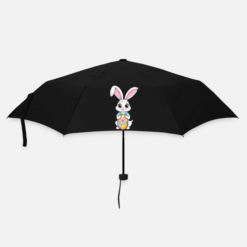 Osterhase mit Ostereiern - Regenschirm (klein) - Schwarz